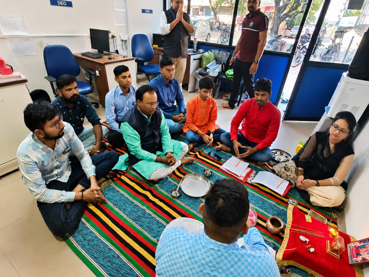 Puja at the NK Enterprise office in Ahmedabad